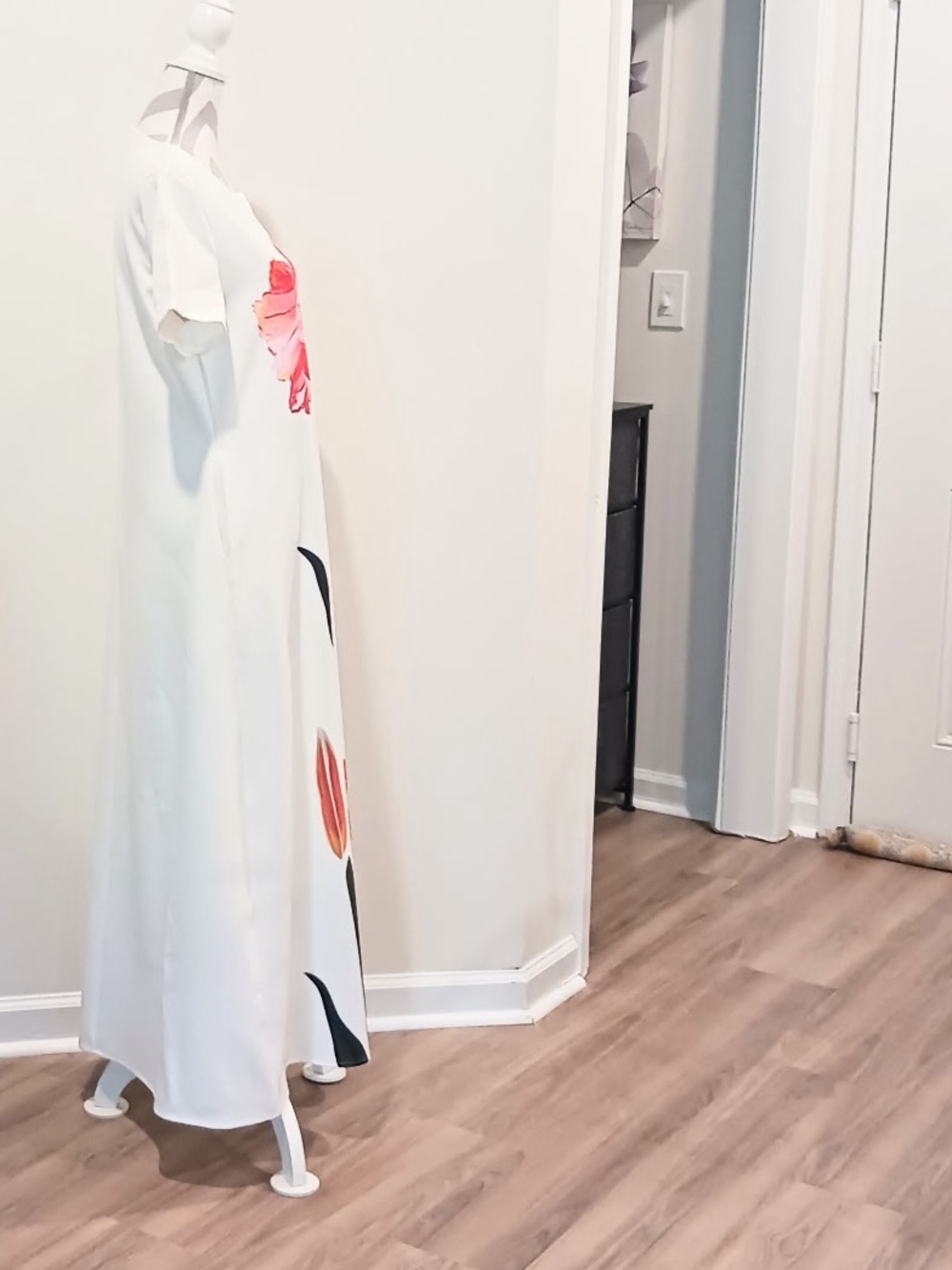 Uoozee Dresses/Uoozee Short Sleeve Flower Print Boat Neck Maxi Dress - Picture 8 of 15